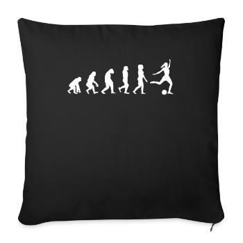 Evolution women soccer footballer women girls - Sofa pillowcase 17,3'' x 17,3'' (45 x 45 cm) - black - Front