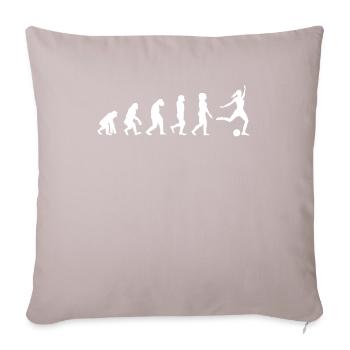 Évolution femmes football footballeur femmes filles - Housse de coussin décorative 45 x 45 cm - taupe clair - Devant