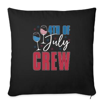America July 4 Crew For Wine Lovers - Sofa pillowcase 17,3'' x 17,3'' (45 x 45 cm) - black - Front