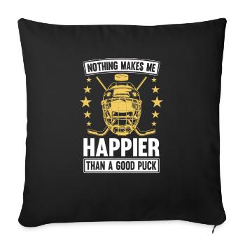 Nothing makes me happier than a good one - Sofa pillowcase 17,3'' x 17,3'' (45 x 45 cm) - black - Front