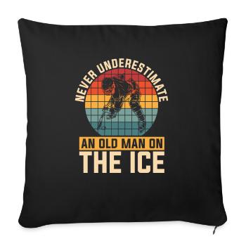 Never underestimate an old man in - Sofa pillowcase 17,3'' x 17,3'' (45 x 45 cm) - black - Front