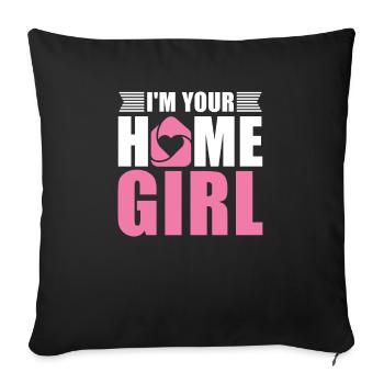 Je suis votre femme de ménage pour les agents immobiliers - Housse de coussin décorative 45 x 45 cm - noir - Devant