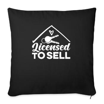 Licence de vente à des agents immobiliers - Housse de coussin décorative 45 x 45 cm - noir - Devant