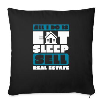 Manger dormir Vendre des biens immobiliers pour - Housse de coussin décorative 45 x 45 cm - noir - Devant
