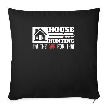 Recherche d’appartements pour les agents immobiliers - Housse de coussin décorative 45 x 45 cm - noir - Devant