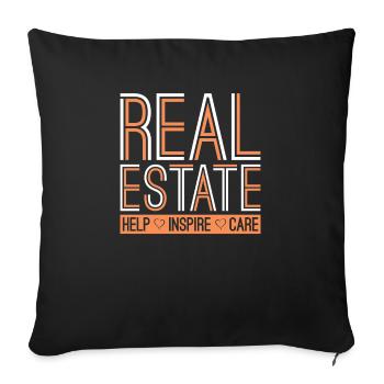 L’espoir immobilier inspire les soins du courtier - Housse de coussin décorative 45 x 45 cm - noir - Devant
