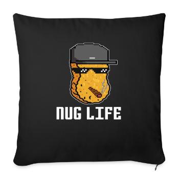 Nug Life Nugget Lover Chicken Nuggets Fast Food - Sofa pillowcase 17,3'' x 17,3'' (45 x 45 cm) - black - Front