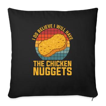 Nugget de poulet Nugget amateurs Nuggets de poulet Nuggets - Housse de coussin décorative 45 x 45 cm - noir - Devant