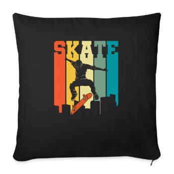 Skate Retro for Skateboarders - Sofa pillowcase 17,3'' x 17,3'' (45 x 45 cm) - black - Front