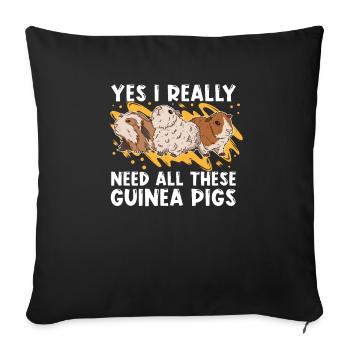J’ai vraiment besoin de tous ces cobayes - Housse de coussin décorative 45 x 45 cm - noir - Devant