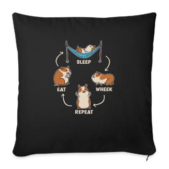 Dormez pendant que vous appréciez les cochons d’Inde - Housse de coussin décorative 45 x 45 cm - noir - Devant