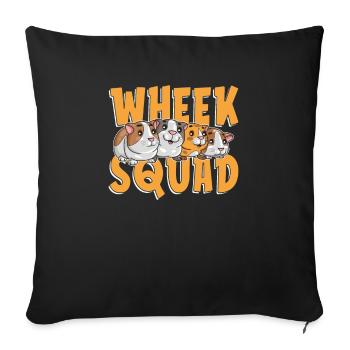 Wheek Squad Meerschweinchen Nagetierliebhaber - Sofakissenbezug 45 x 45 cm - Schwarz - Vorne