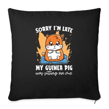 Guinea pig sat on me guinea pig - Sofa pillowcase 17,3'' x 17,3'' (45 x 45 cm) - black - Front