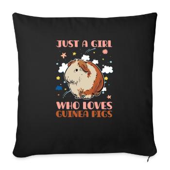Juste une fille qui - Housse de coussin décorative 45 x 45 cm - noir - Devant