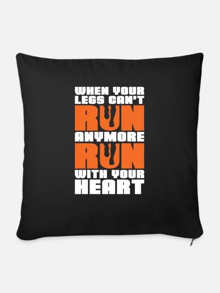 Laufen Sie Mit Ihrem Herzen Cross Country Running - Sofakissenbezug 45 x 45 cm - Schwarz