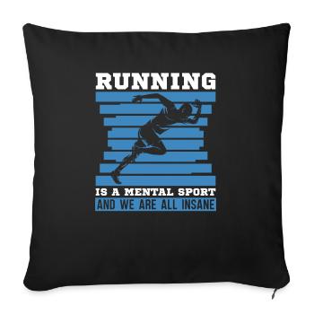 Courir un sport mental Cross Country Runner Xc - Housse de coussin décorative 45 x 45 cm - noir - Devant