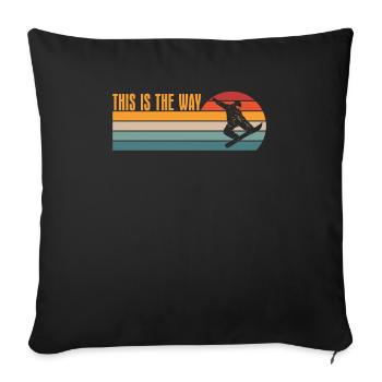 Comment fonctionne le snowboarder rétro Pour les snowboarders - Housse de coussin décorative 45 x 45 cm - noir - Devant