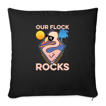 Unser Flock Rocks - Sofakissenbezug 45 x 45 cm - Schwarz - Vorne