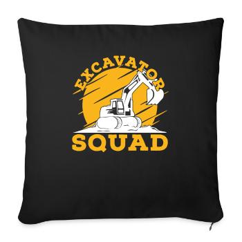 Escouade d’excavatrices pour les conducteurs d’excavatrices - Housse de coussin décorative 45 x 45 cm - noir - Devant