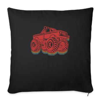 Retro truck lovers-grape harvest monster truck - Sofa pillowcase 17,3'' x 17,3'' (45 x 45 cm) - black - Front