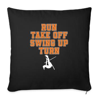 Run Turn Off Swing Up Turn Pole Vault - Sofa pillowcase 17,3'' x 17,3'' (45 x 45 cm) - black - Front
