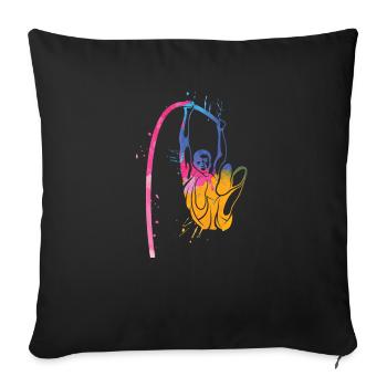Saut à la perche éclaboussé coloré Saut à la perche - Housse de coussin décorative 45 x 45 cm - noir - Devant