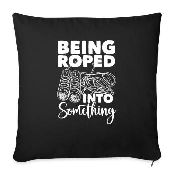 Rope in some rope jumping Jumping rope - Sofa pillowcase 17,3'' x 17,3'' (45 x 45 cm) - black - Front