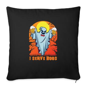 Served & Boos Kellner Kellnerin Server Halloween - Sofakissenbezug 45 x 45 cm - Schwarz - Vorne