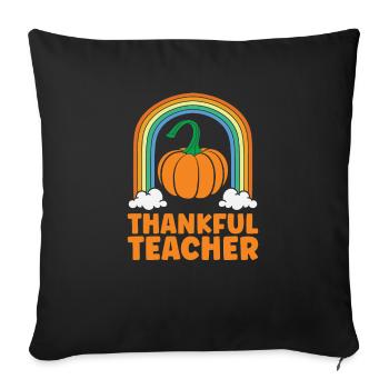 Professeur reconnaissant Thanksgiving Saison d’automne Turquie - Housse de coussin décorative 45 x 45 cm - noir - Devant