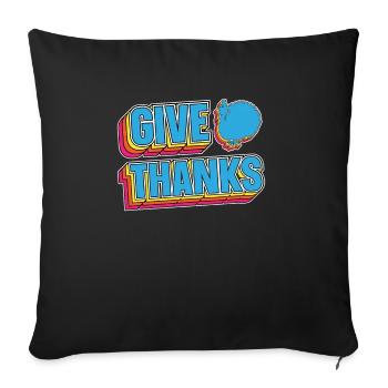 Entrez dans la saison d’automne de Thanksgiving Turquie - Housse de coussin décorative 45 x 45 cm - noir - Devant
