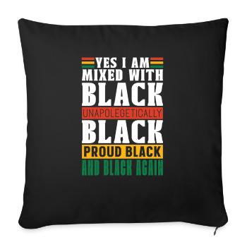 Fier Afro-Américain noir des Noirs - Housse de coussin décorative 45 x 45 cm - noir - Devant