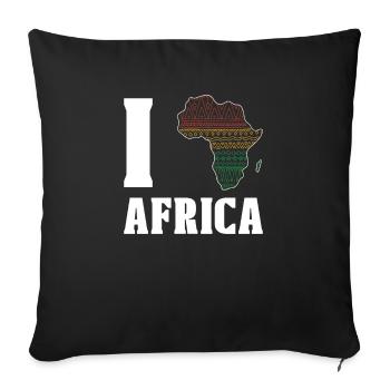 I Love Africa Black History - Sofa pillowcase 17,3'' x 17,3'' (45 x 45 cm) - black - Front