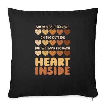 The same heart in the African-American of blacks - Sofa pillowcase 17,3'' x 17,3'' (45 x 45 cm) - black - Front