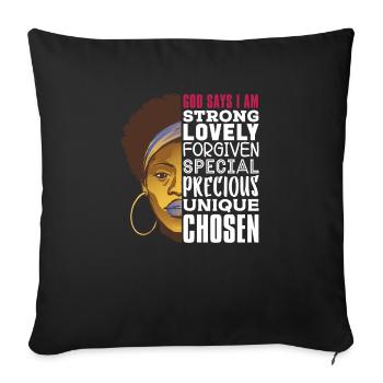 Forte Belle Noire Femmes Noires Histoire Noire - Housse de coussin décorative 45 x 45 cm - noir - Devant
