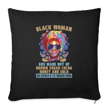 Black Women Black History African Americans - Sofa pillowcase 17,3'' x 17,3'' (45 x 45 cm) - black - Front