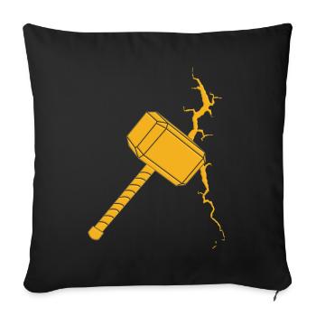 Thor hammer - Sofa pillowcase 17,3'' x 17,3'' (45 x 45 cm) - black - Front