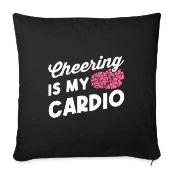 Cheering Is My Cardio Cheerleading Cheerleader Gym - Sofakissenbezug 45 x 45 cm - Schwarz - Vorne