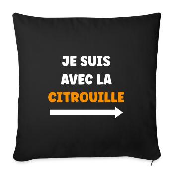 je suis avec la citrouille - Housse de coussin décorative 45 x 45 cm - noir - Devant