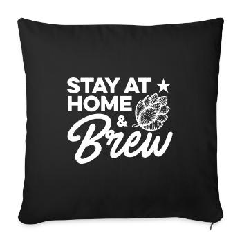 Stay At Home And Brew Homebrewing Brewery Brew Bee - Sofakissenbezug 45 x 45 cm - Schwarz - Vorne