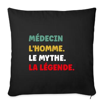 médecin - Housse de coussin décorative 45 x 45 cm - noir - Devant