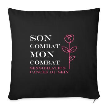Sensibilisation cancer du sein - Housse de coussin décorative 45 x 45 cm - noir - Devant