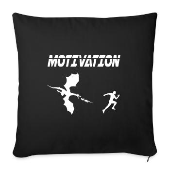 motivation sport running humor dragon - Sofa pillowcase 17,3'' x 17,3'' (45 x 45 cm) - black - Front