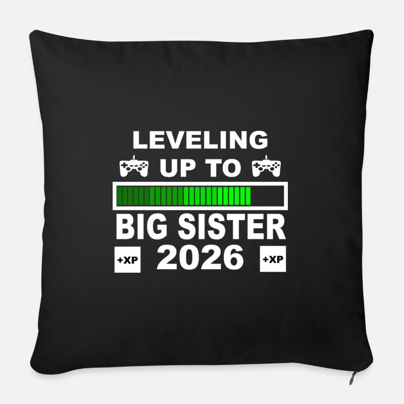 Mise à niveau jusqu’à Big Sister 2026 - Housse de coussin décorative 45 x 45 cm - noir