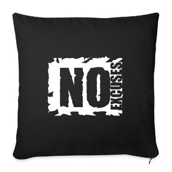 No Excuses Sport Pas d’excuses Motivation Dicta - Housse de coussin décorative 45 x 45 cm - noir - Devant
