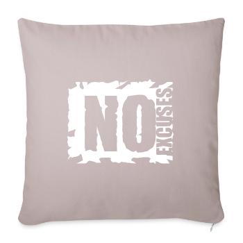 No Excuses Sport Pas d’excuses Motivation Dicta - Housse de coussin décorative 45 x 45 cm - taupe clair - Devant