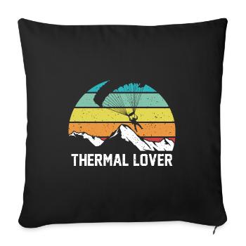 Thermal Lover Paragliding Paraglider Parachute Sky - Sofakissenbezug 45 x 45 cm - Schwarz - Vorne