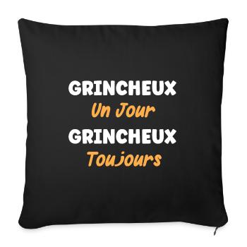 grincheux un jour grincheux toujours - Housse de coussin décorative 45 x 45 cm - noir - Devant