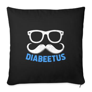 Diabeetus Diabetes Awareness Facial Hair Beard - Sofa pillowcase 17,3'' x 17,3'' (45 x 45 cm) - black - Front