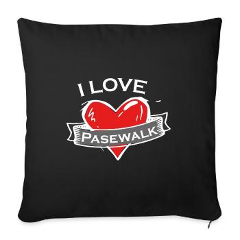 Pasewalk - Ich liebe Stadtnamen in Tattoo Stil - Sofakissenbezug 45 x 45 cm - Schwarz - Vorne