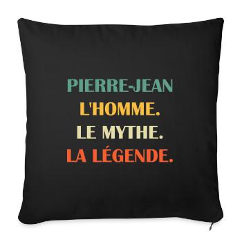 PIERRE JEAN - Housse de coussin décorative 45 x 45 cm - noir - Devant